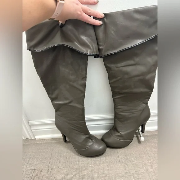 Grey Slouch Boots - Picture 8 of 9